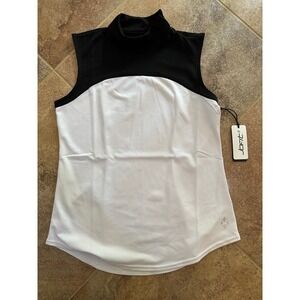 Jofit White & Black Sleeveless Rib Mock Size Small Brand New!